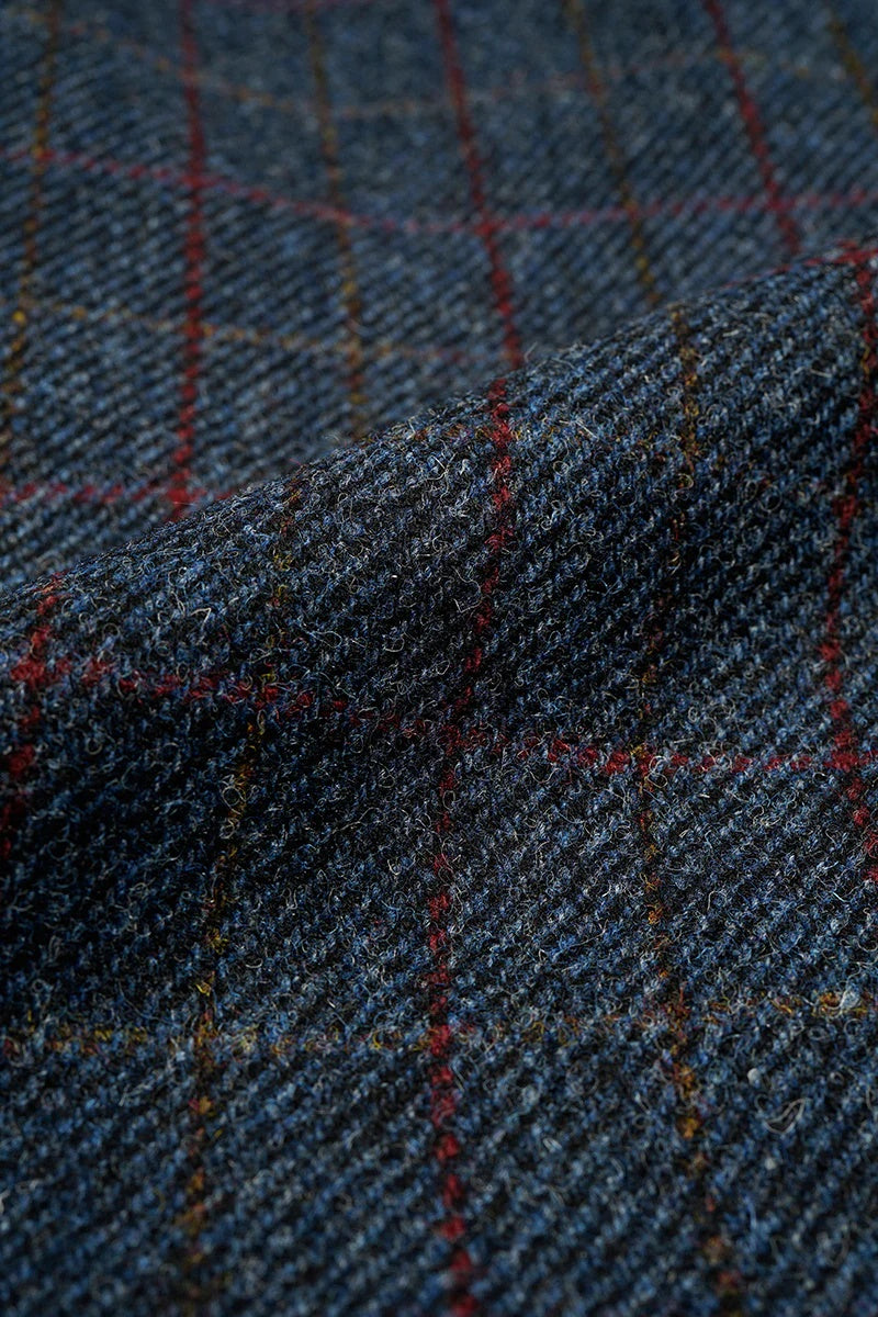◯ Nigel Cabourn woman - COLLARLESS JK BRITISH TWEED - INDIGO