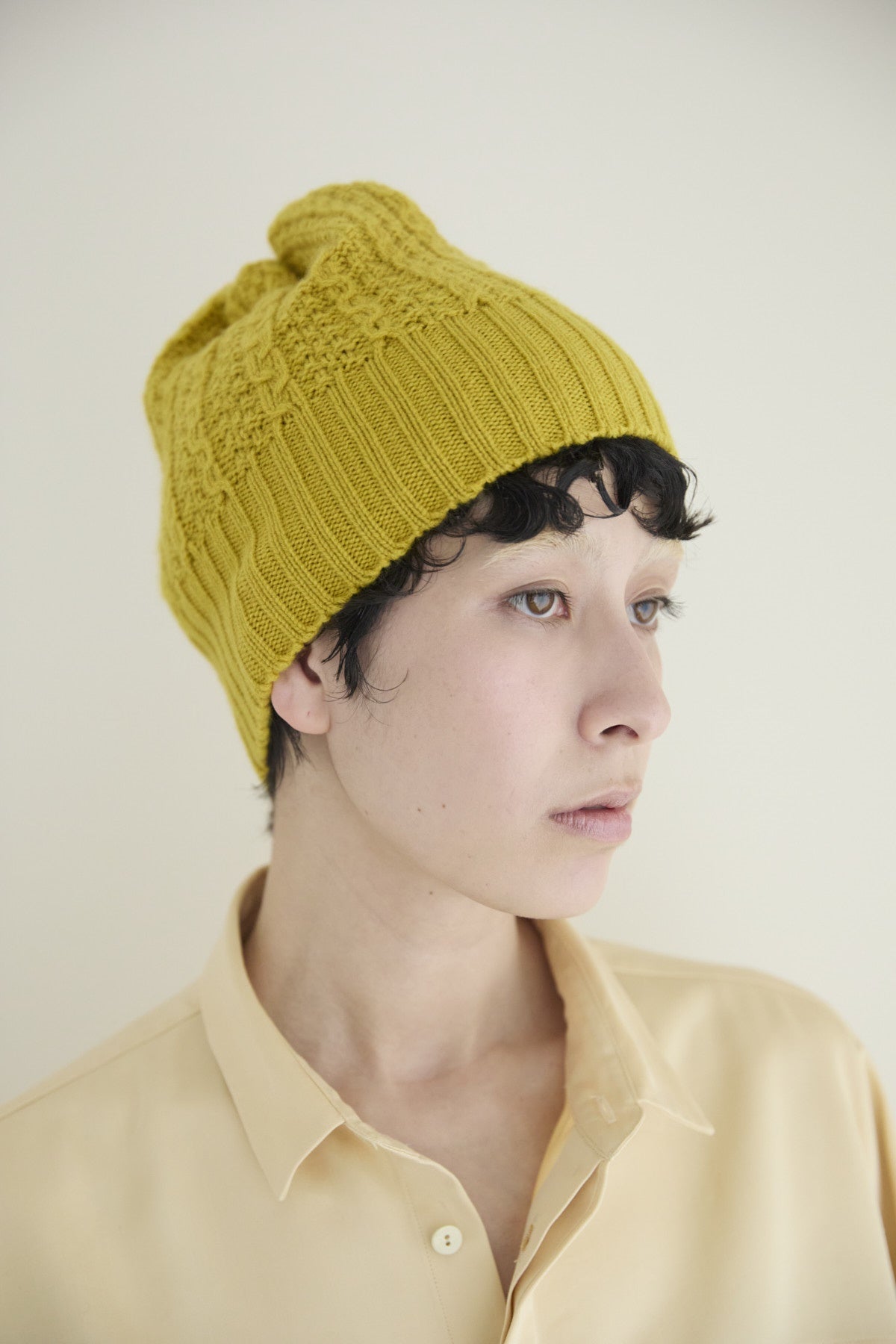 humoresque - knit cap -cable- yellow