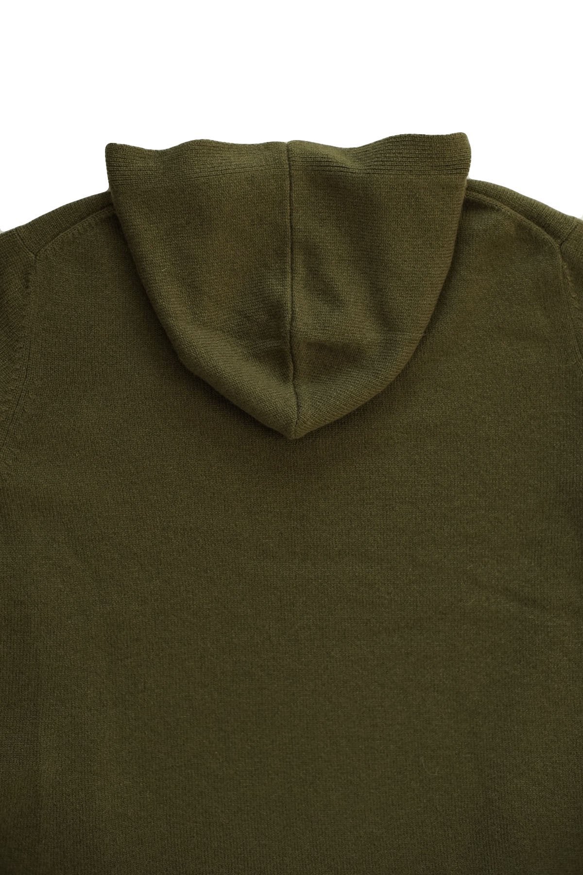 humoresque ★★★ - CASHMERE HOOD PULLOVER MENS - OLIVE
