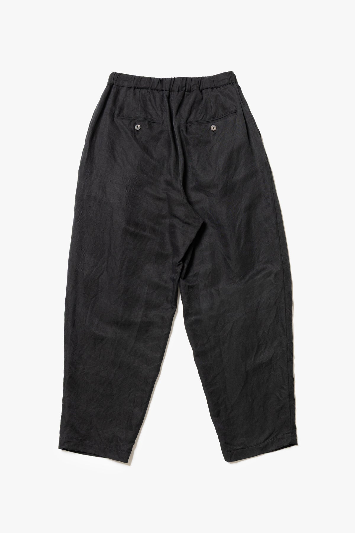 calmlence - PANTS051 DOUBLE PLEATED EASY TAPERED - BLK