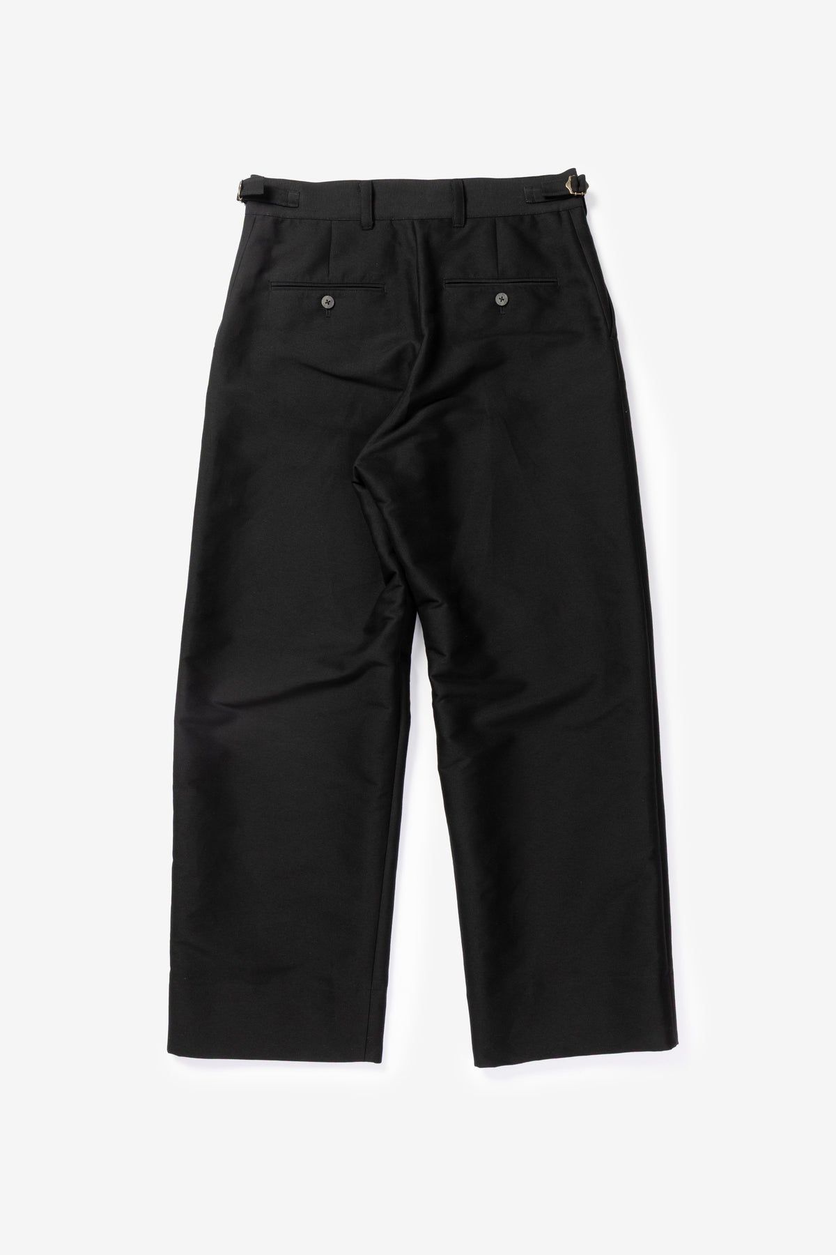 calmlence - PANTS040 NO PLEATED WIDE STRAIGHT - BLK