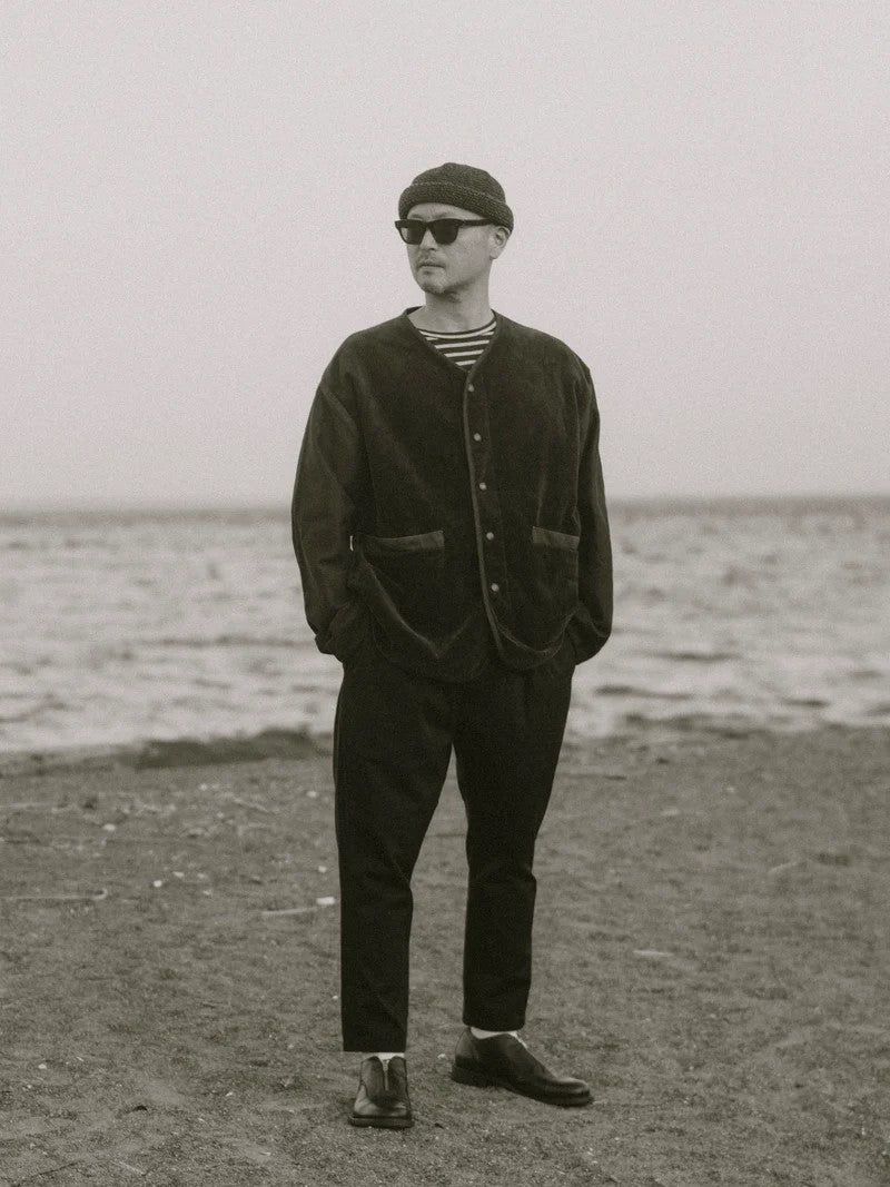 PORTER CLASSIC - TWEED KNIT FISHERMAN’S CAP - BLACK