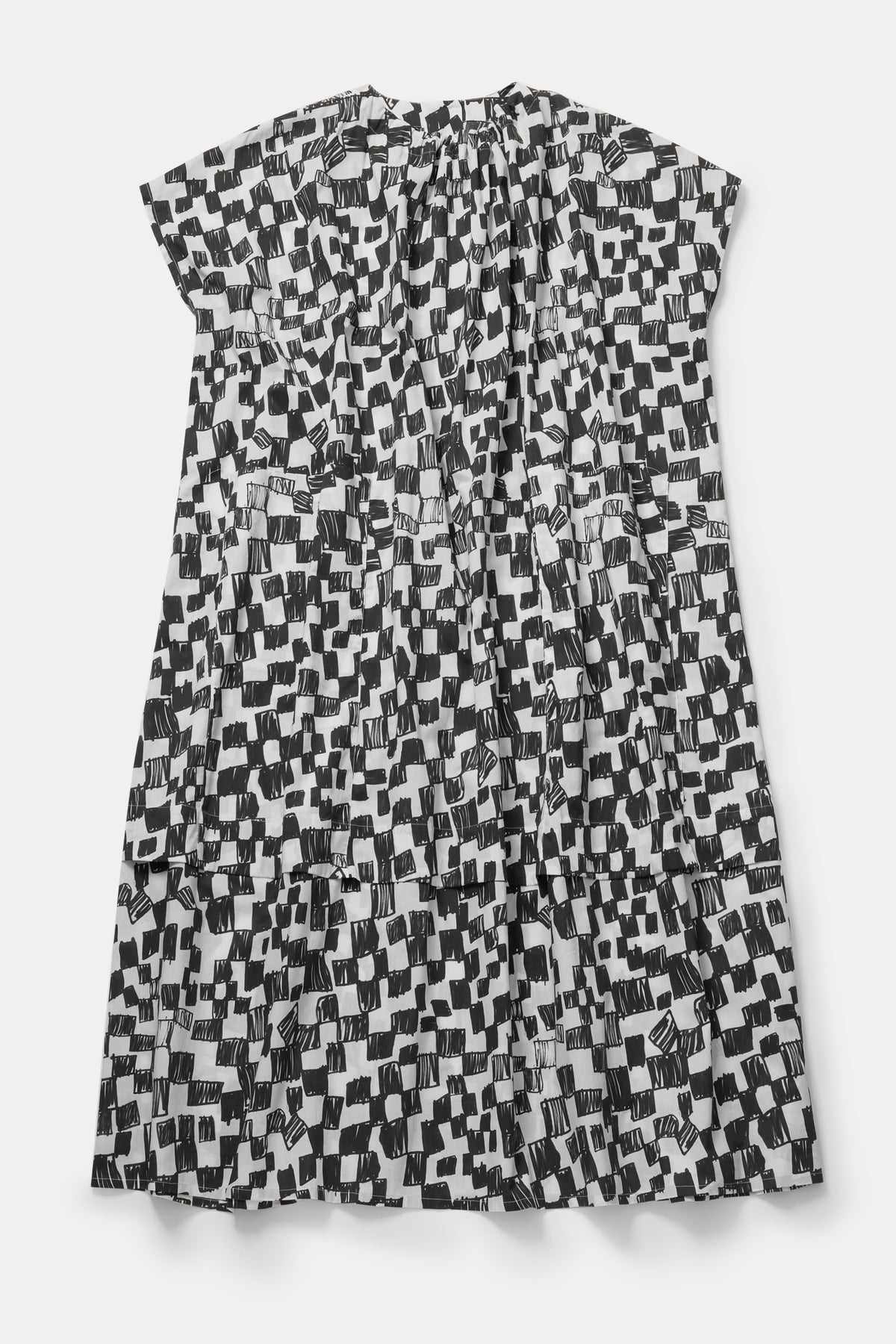 toogood - THE POET DRESS CHEQUERBOARD LAWN - FLINT FELT TIP