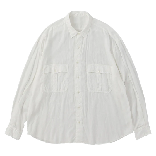 PORTER CLASSIC - ROLL UP SOFT CUPRO SHIRT - WHITE