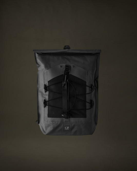 C.P. COMPANY - MTRPLS RBER REPS ROLLED BACKPACK - BLACK