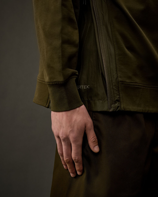 C.P. COMPANY - MTRPLS STRCHFLEECE MIXED HDDSWSH - IVY GREEN