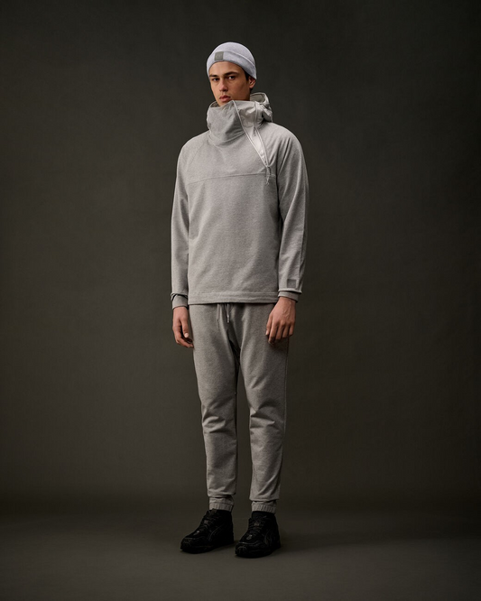 C.P. COMPANY - STRCH FLEECE MIXED ZIP HDD SWSH - GAUZE WHITE