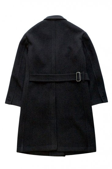 WRYHT - BEAVER CLOTH DOUBLE BREASTED COAT - GRAPHITE