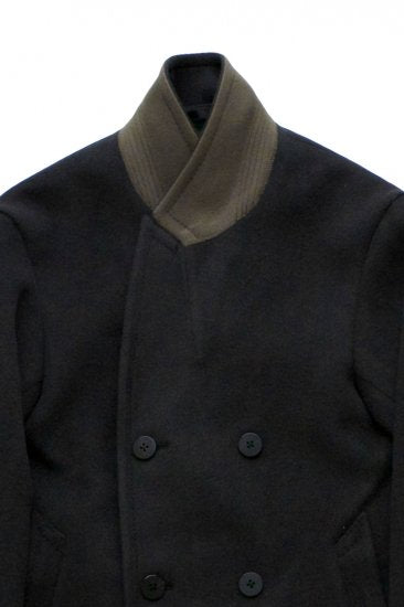 WRYHT - BEAVER CLOTH DOUBLE BREASTED COAT - GRAPHITE
