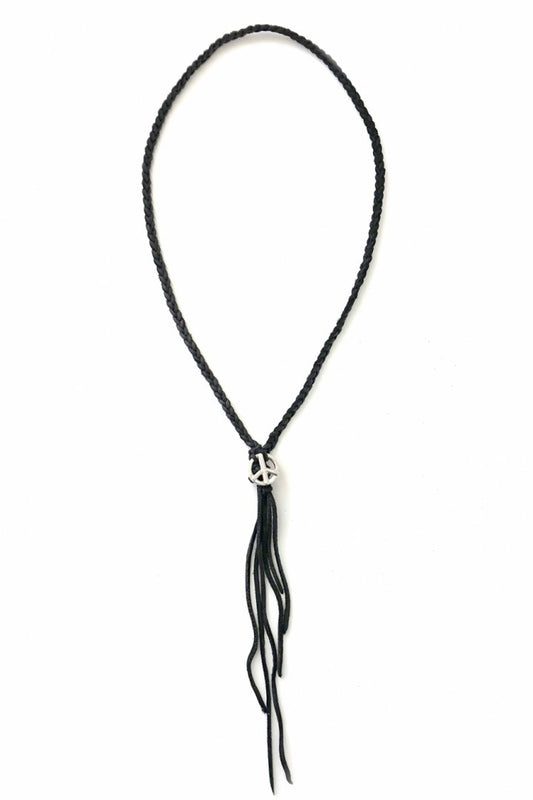 CONCHO CLASSIC - SILVER PEACE NECKLACE - BLACK