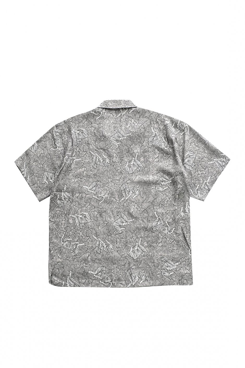 OLD JOE - ORIGINAL PRINTED OPEN COLLAR SHIRTS - ZEBRA - SHORT SLEEVE - FOG