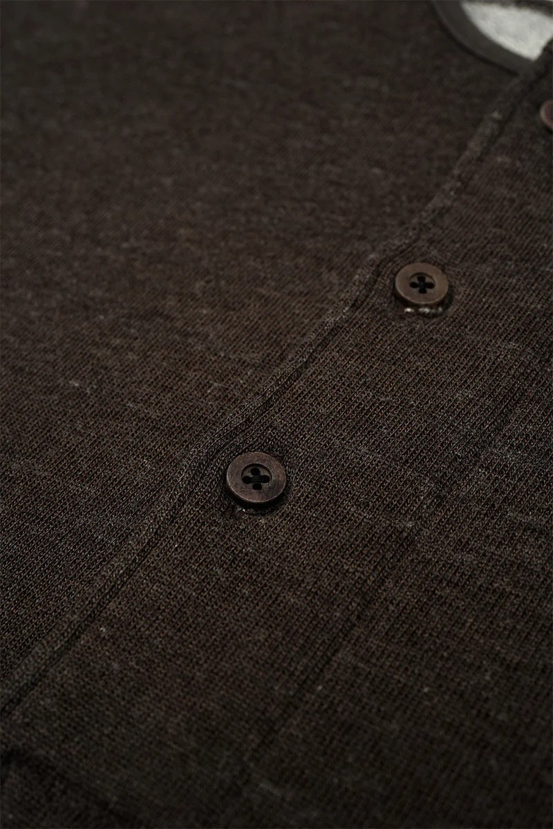 ◯ Nigel Cabourn - BLACKSMITH HENLEY NECK SHIRT - CHARCOAL  GRAY
