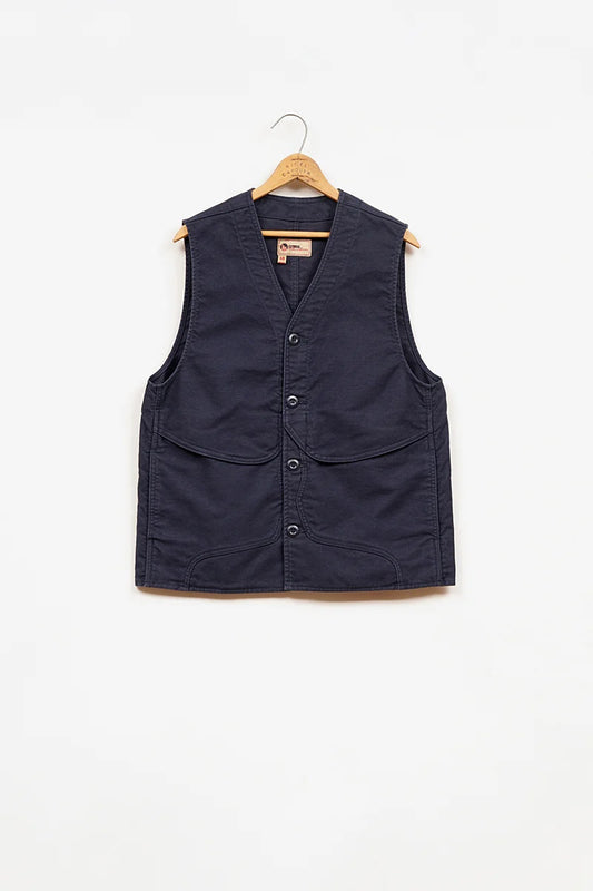 ◯ Nigel Cabourn - V01-M WORK VEST MOLESKIN - DARK NAVY