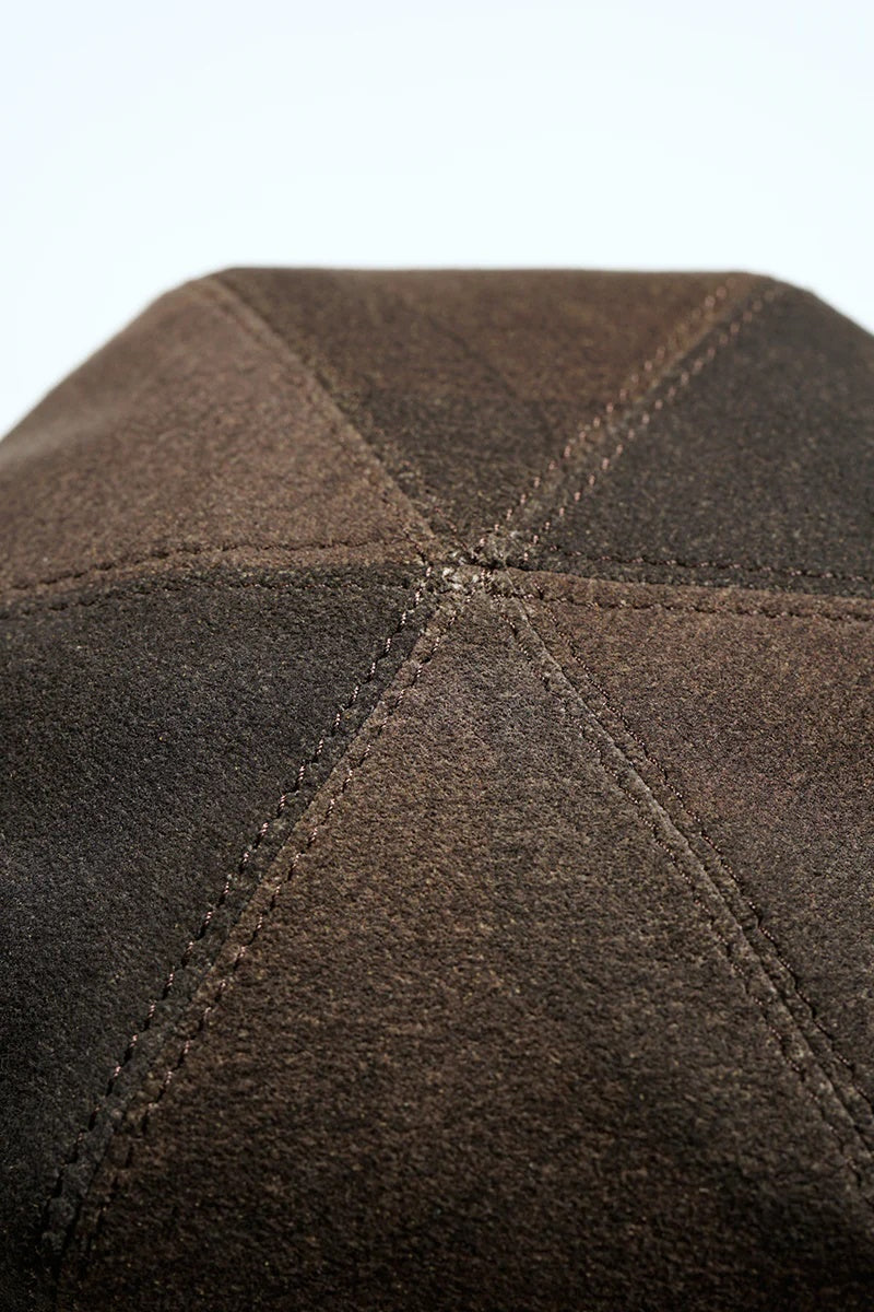 ◯ Nigel Cabourn - ROLL CAP ULTRA SUEDE CAMO - DARK BROWN