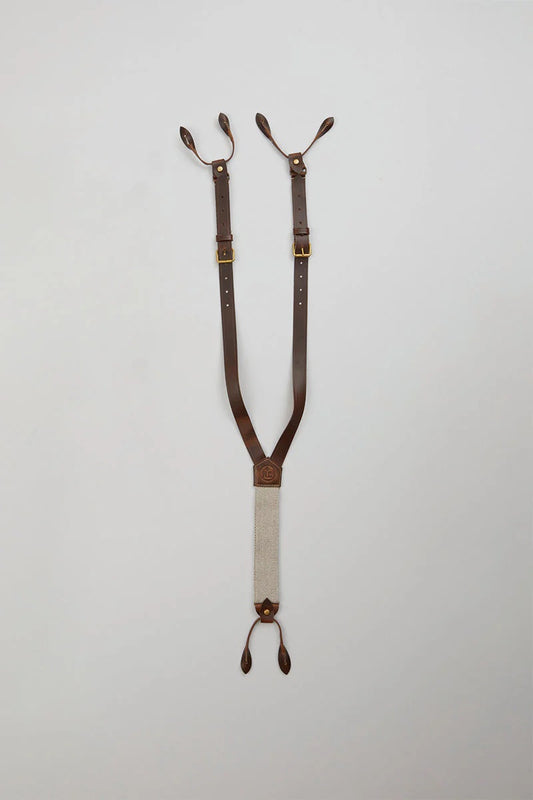 ◯ Nigel Cabourn - LEATHER SUSPENDER - BROWN