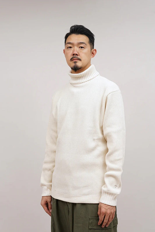 ◯ Nigel Cabourn - TURTLE NECK WAFFLE - IVORY