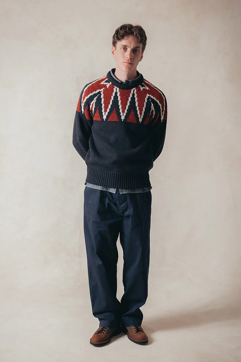 ◯ Nigel Cabourn - KEY CREW KNIT - NAVY