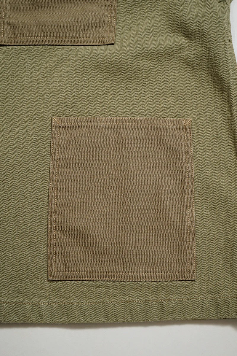 ◯ Nigel Cabourn - USMC CHORE JACKET HERRINGBONE - GREEN