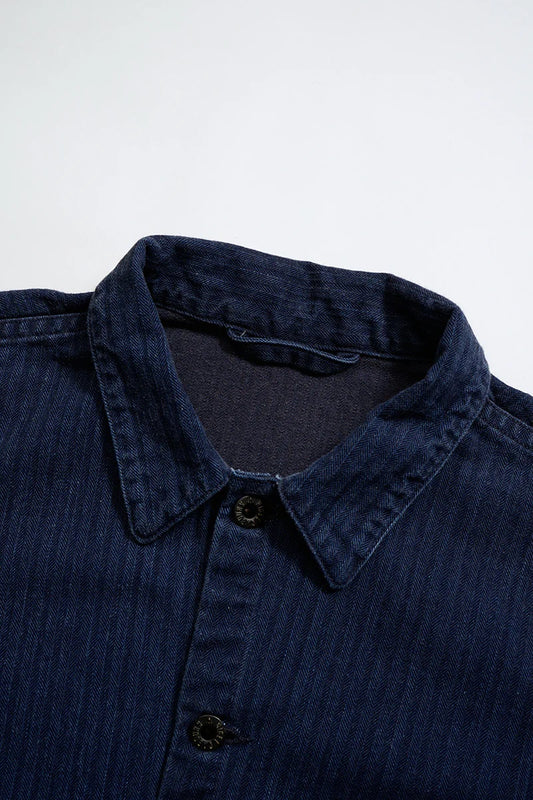 ◯ Nigel Cabourn - USMC CHORE JACKET HERRINGBONE - INDIGO
