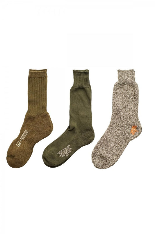 Nigel Cabourn - 3-PACK ARMY SOCKS - OLIVE