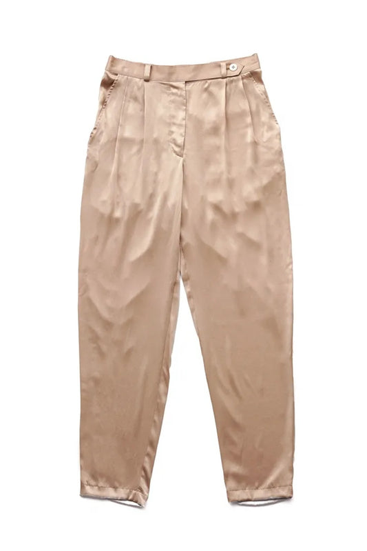 humoresque - SILK SATIN PANTS - PINK BEIGE