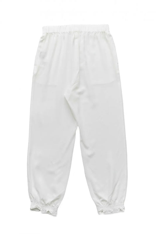 humoresque - SHIRRING PANTS - WHITE
