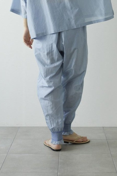 humoresque - shirring pants - blue gray
