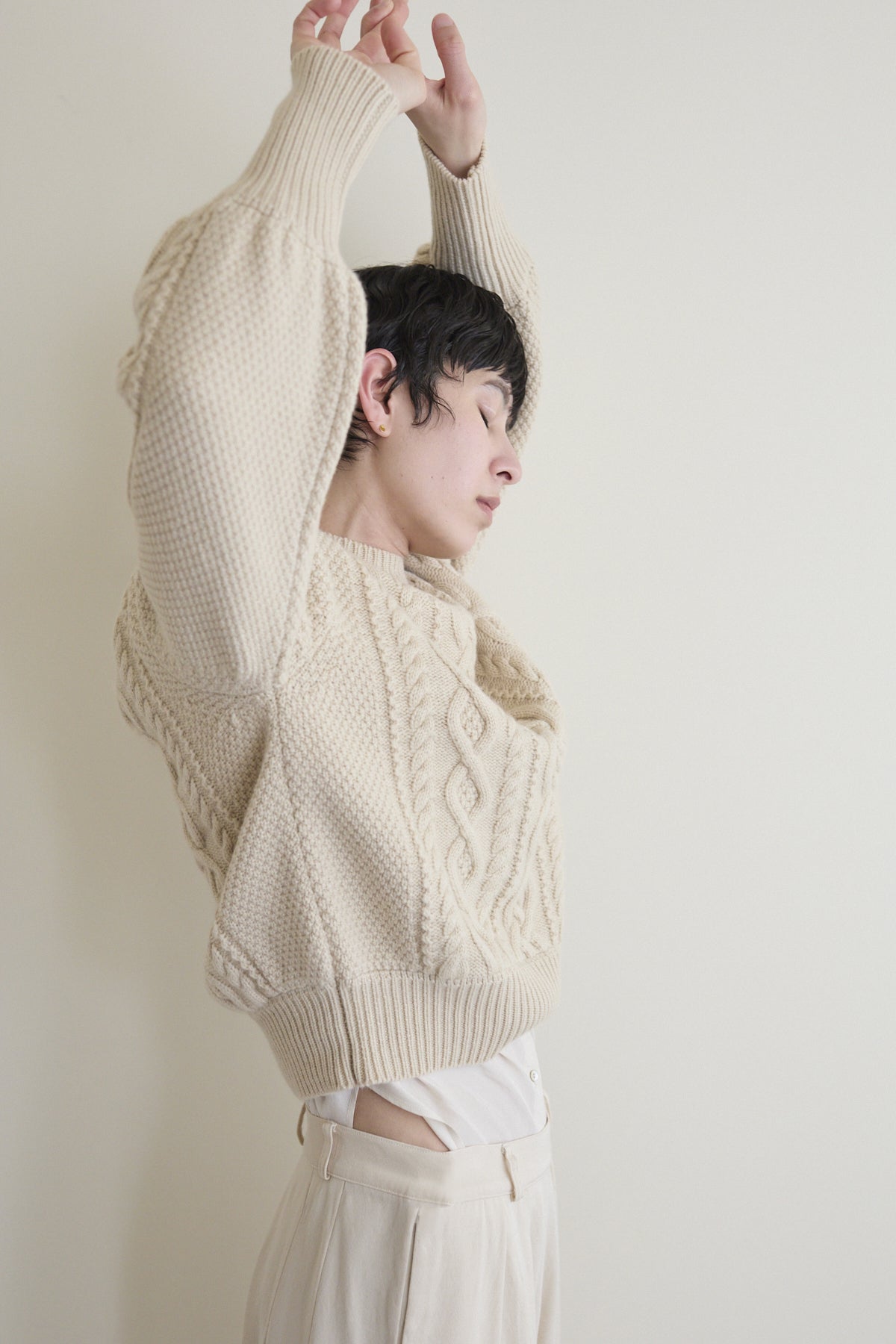 humoresque - cashmere Aran pullover - natural