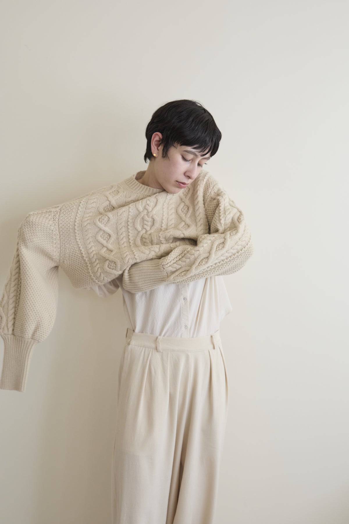 humoresque - cashmere Aran pullover - natural
