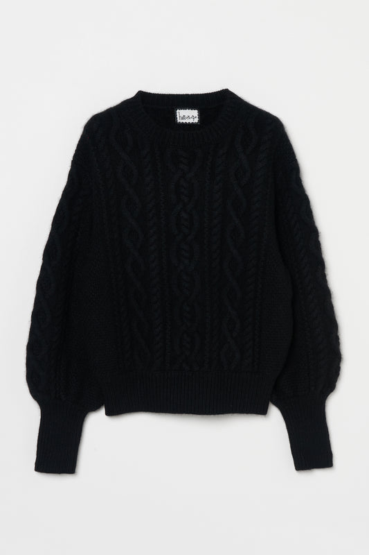 humoresque - cashmere Aran pullover - black