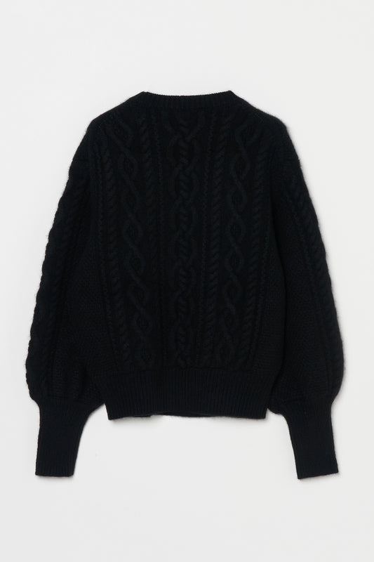 humoresque - cashmere Aran pullover - black