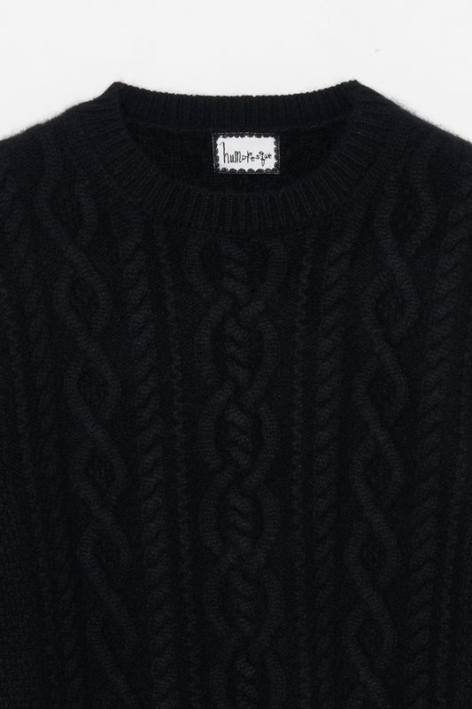 humoresque - cashmere Aran pullover - black
