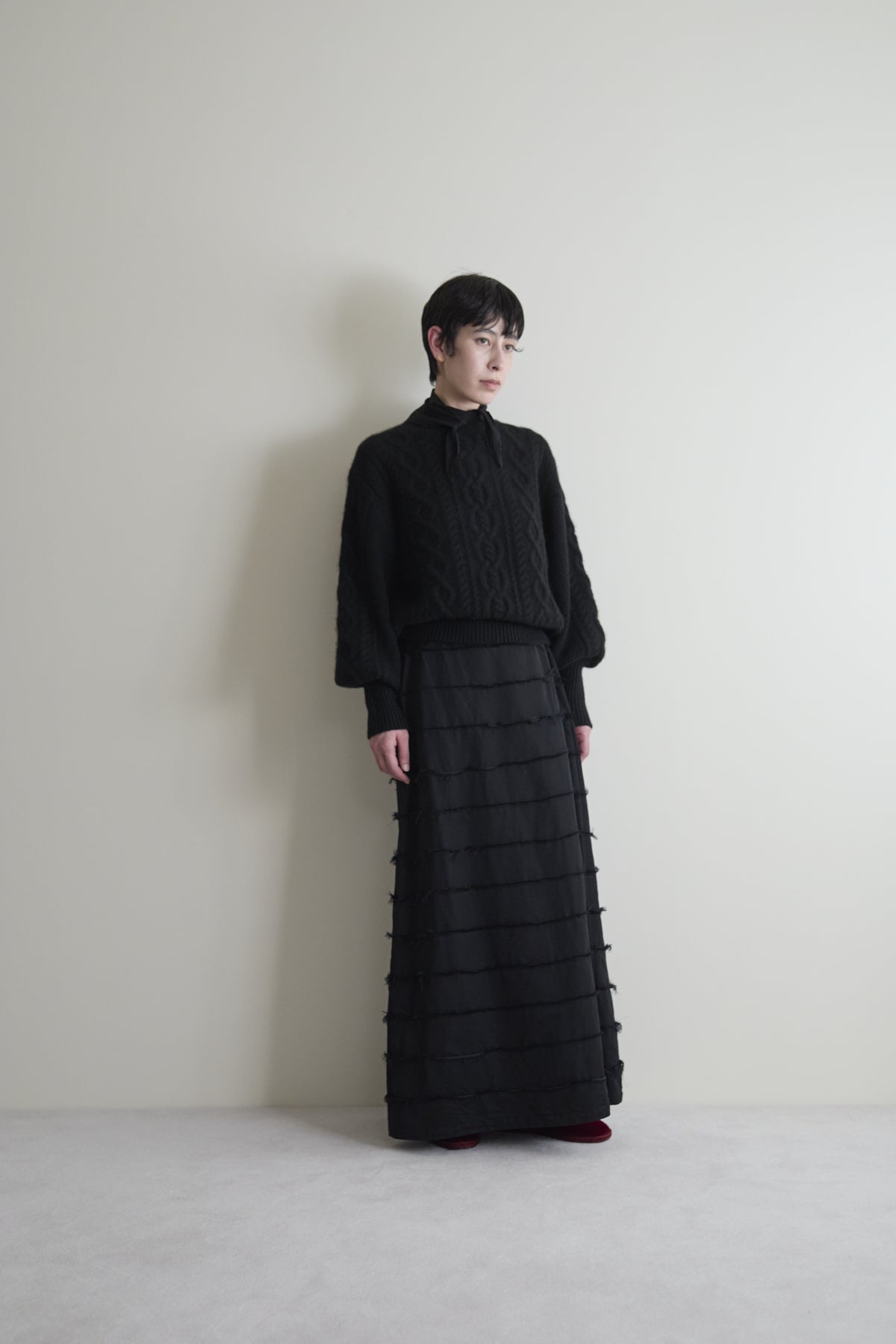 humoresque - cashmere Aran pullover - black
