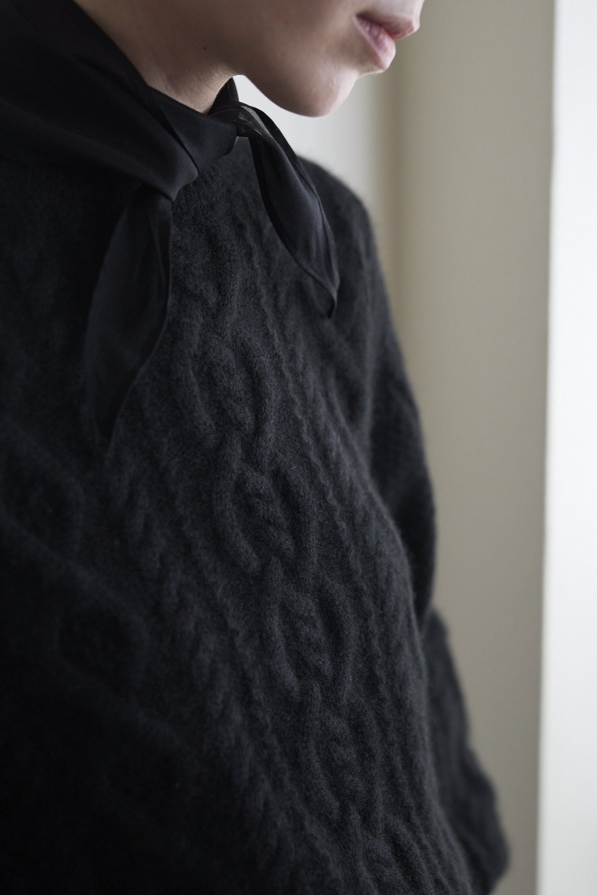 humoresque - cashmere Aran pullover - black