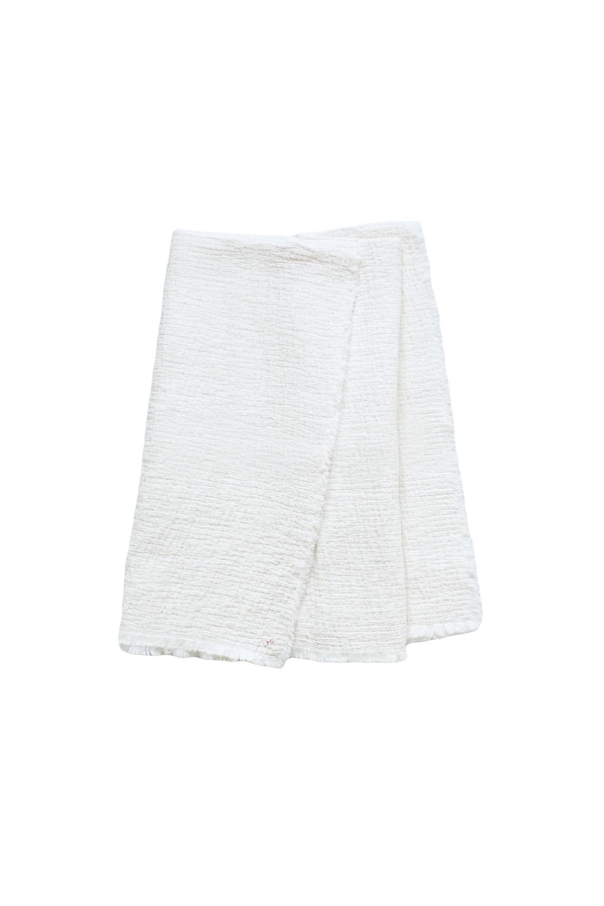 Porter Classic - SASHIKO LIGHT LINEN BLANKET - WHITE