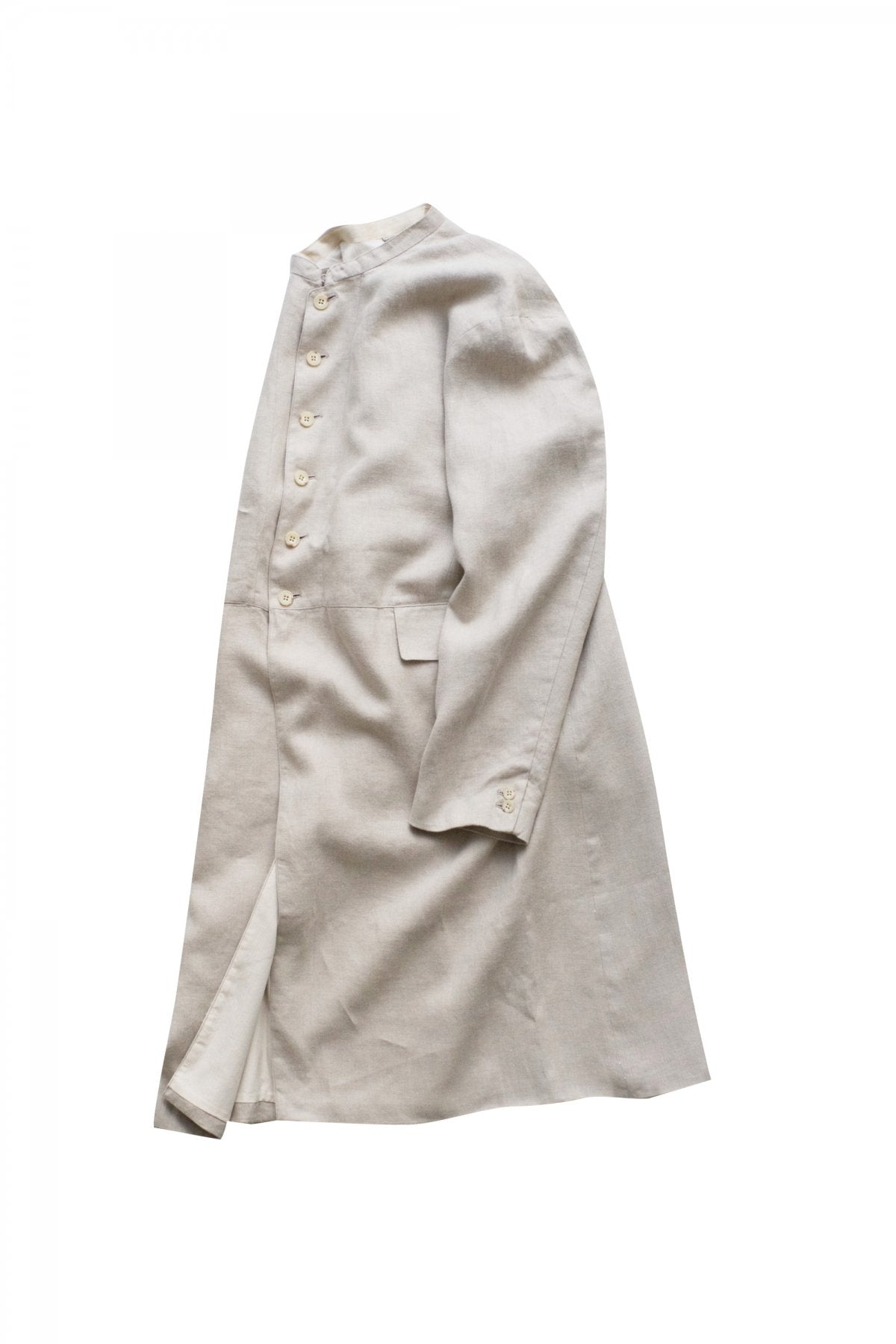 OLD JOE - STAND COLLAR FROCK COAT - FLAX