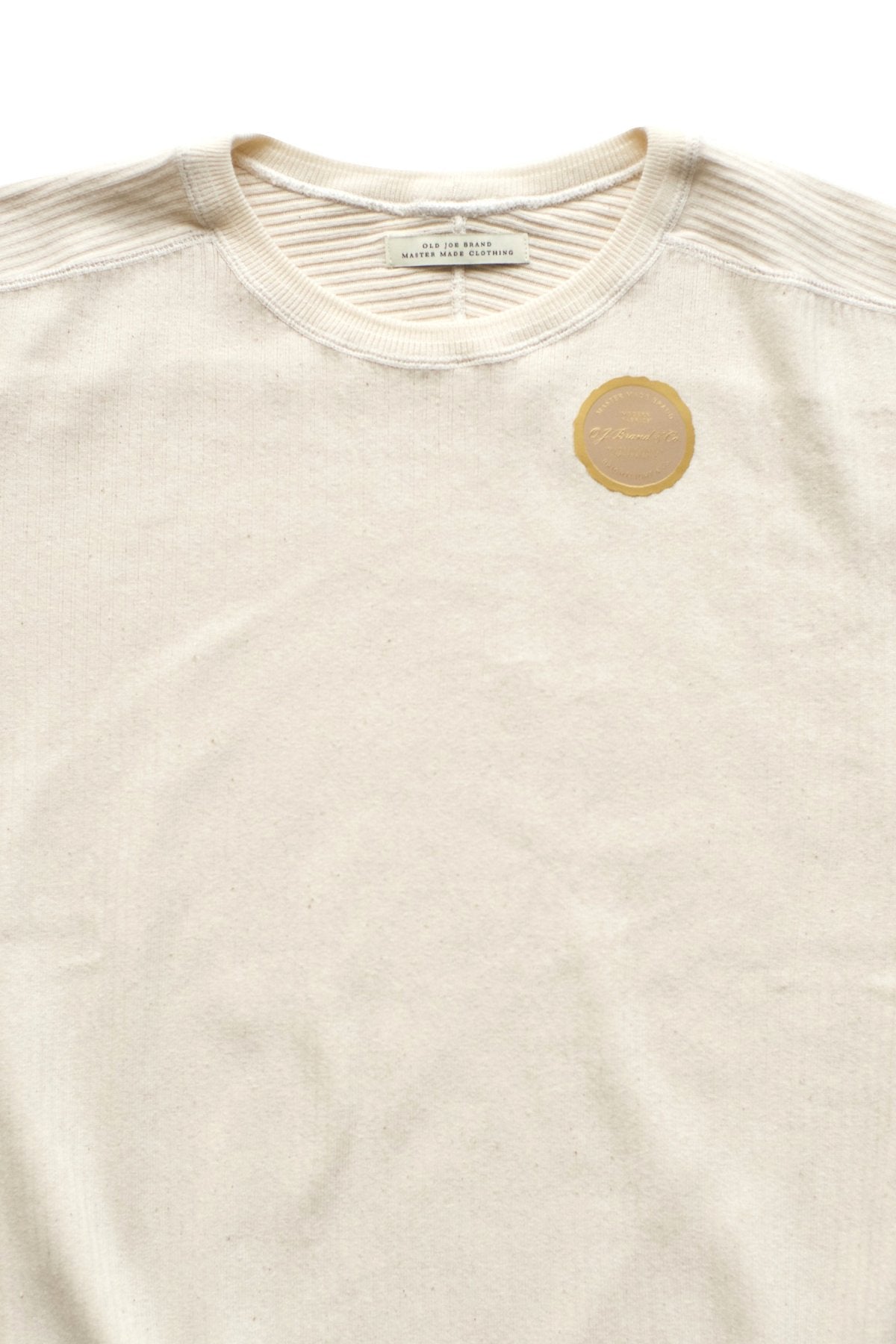 OLD JOE - RIBBED CREW-NECK UNDER SHIRTS - NATURAL
