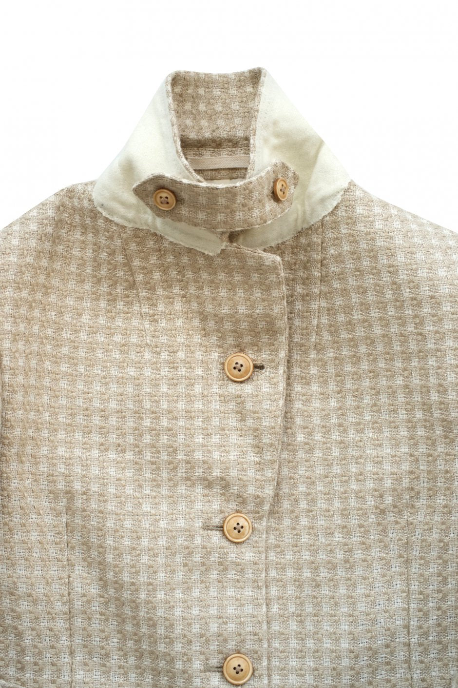 Nigel Cabourn woman - RIDING JACKET LINEN TWEED CHECK - IVORY