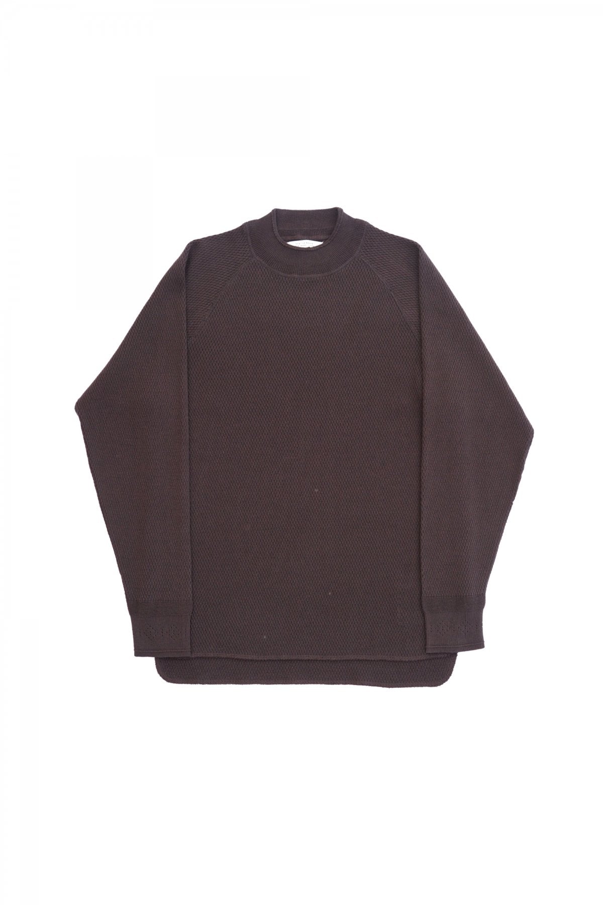 OLD JOE - HARD TWIST HONEYCOMB WUFFLE MOCK-NECK - BARK