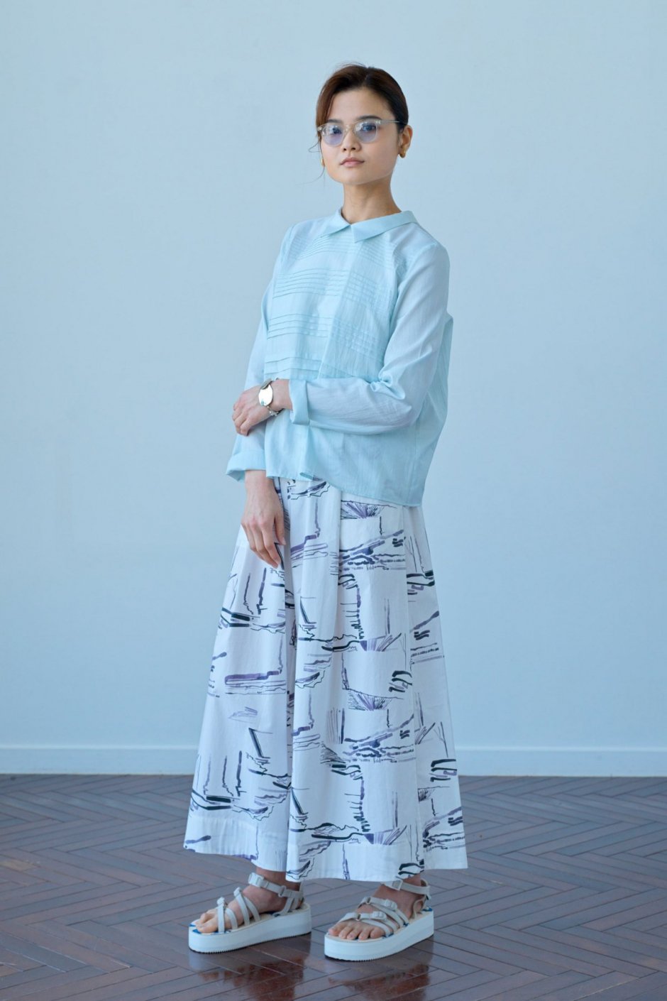humoresque - PIN TUCK BLOUSE - MINT