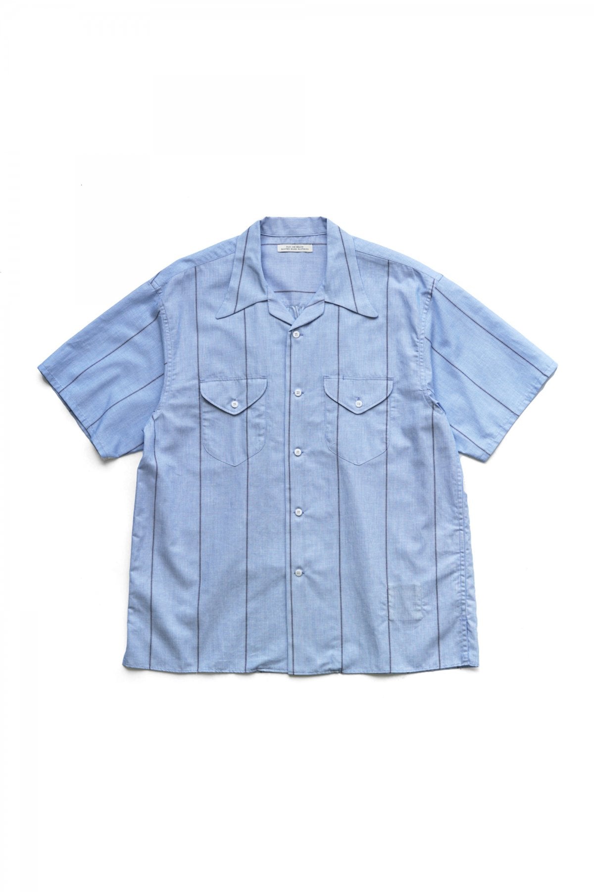 OLD JOE - SWALLOW COLLAR SPORTS SHIRTS S/S - AZUR STRIPE