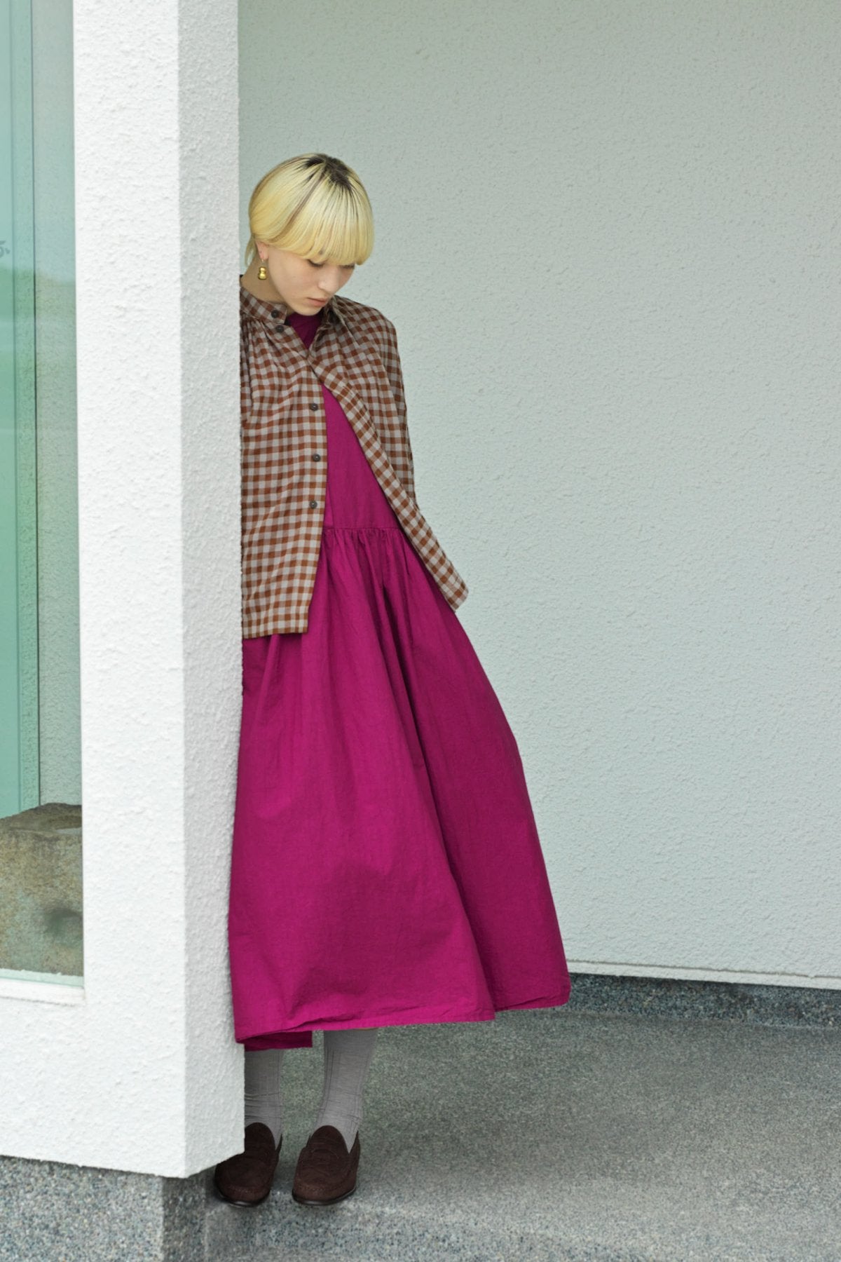 toogood - THE SHEPHERD SHIRT -  WOOL COTTON CHECK - SMOKE