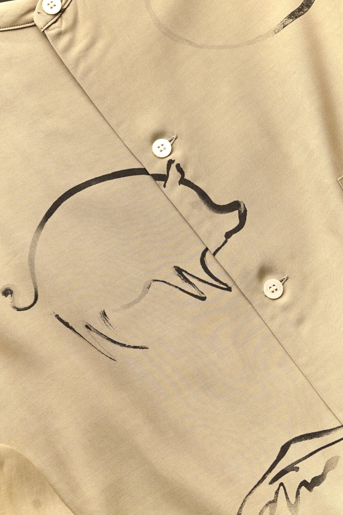 OLD JOE - ORIGINAL PRINTED BAND COLLAR SHIRTS (DRAWING) - DUNE
