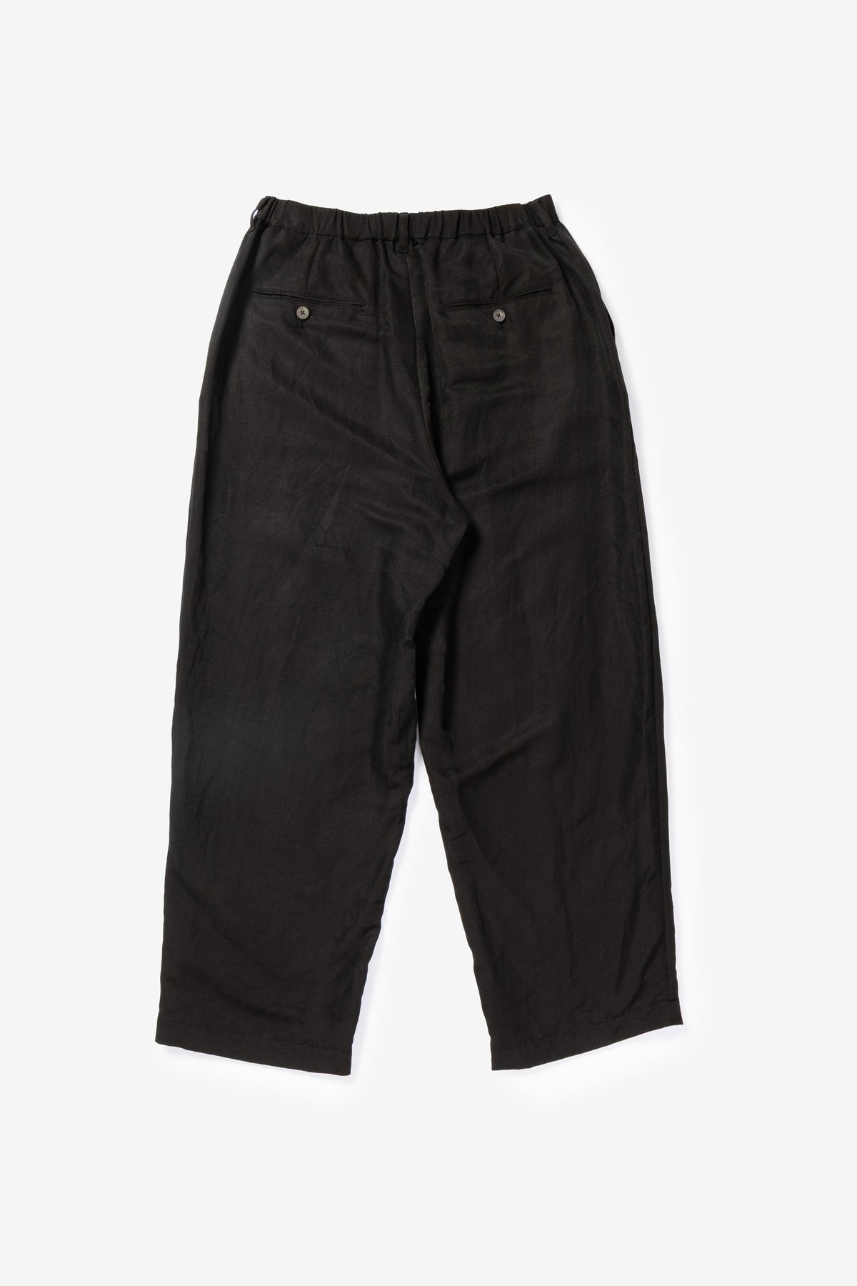calmlence - PANTS039 NO PLEATED EASY STRAGHT - BLK