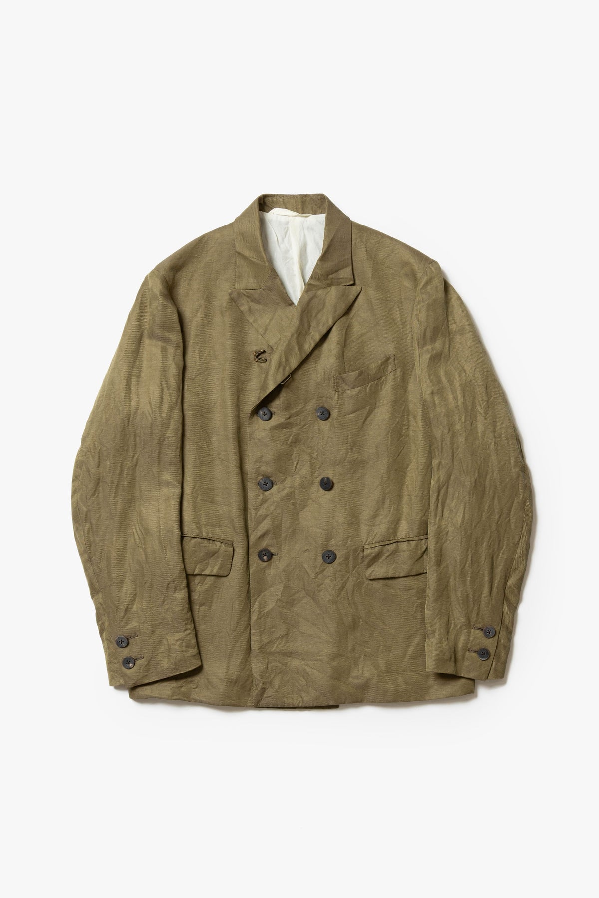 calmlence - JACKET047 DOUBLE BREASTED SACK COAT - DBEG