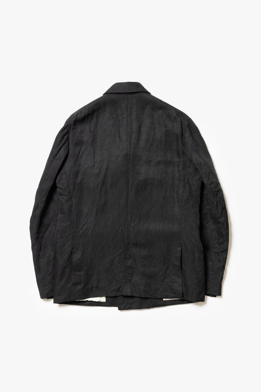 calmlence - JACKET047 DOUBLE BREASTED SACK COAT - BLK