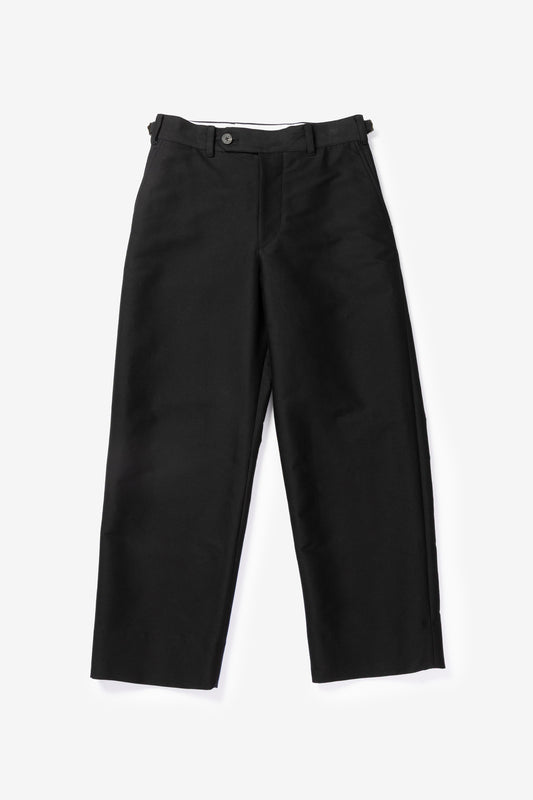 calmlence - PANTS040 NO PLEATED WIDE STRAIGHT - BLK