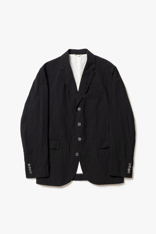 calmlence - JACKET043 NOTCHED LAPEL SACK COAT - BLKST