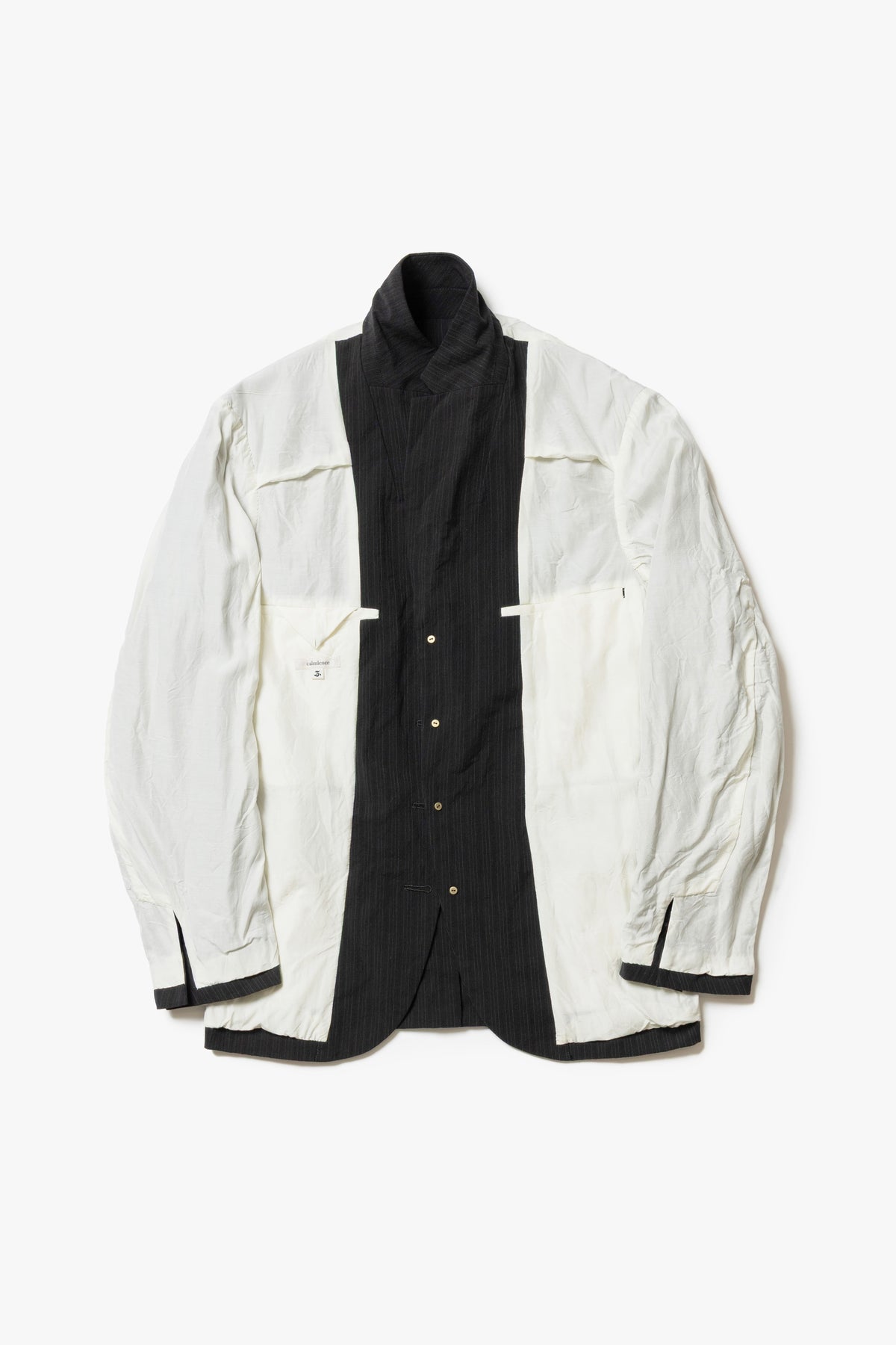 calmlence - JACKET043 NOTCHED LAPEL SACK COAT - BLKST