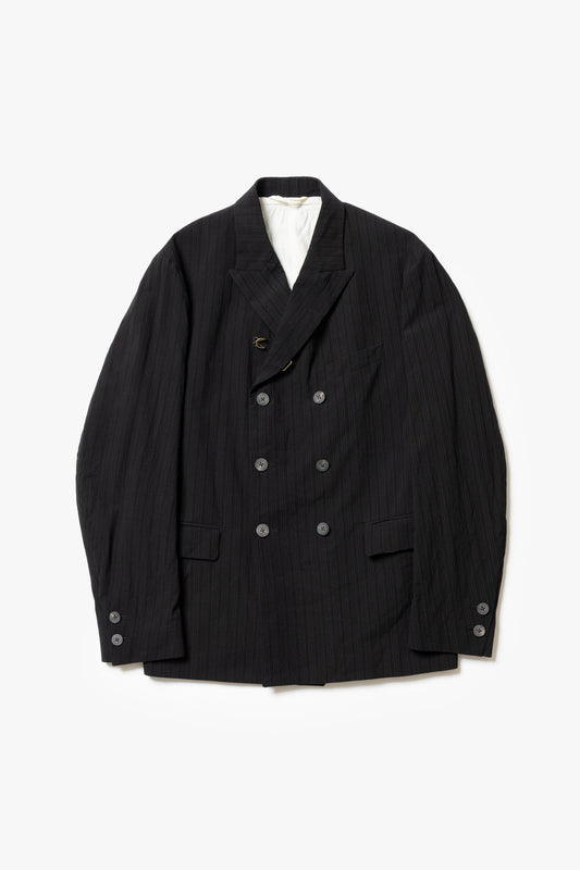 calmlence - JACKET048 DOUBLE BREASTED SACK COAT - BLKST